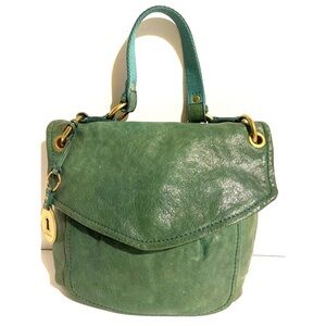 Fossil Green Leather hobo Handbag